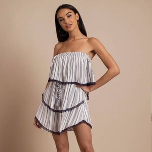 The Jetset diaries Aries navy striped mini dress size small